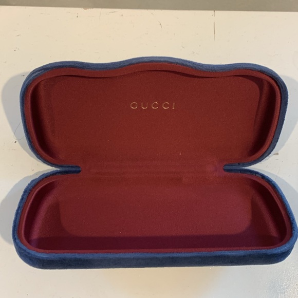 GUCCI GLASSES CASE BLUE/BURGUNDY - Picture 2 of 3